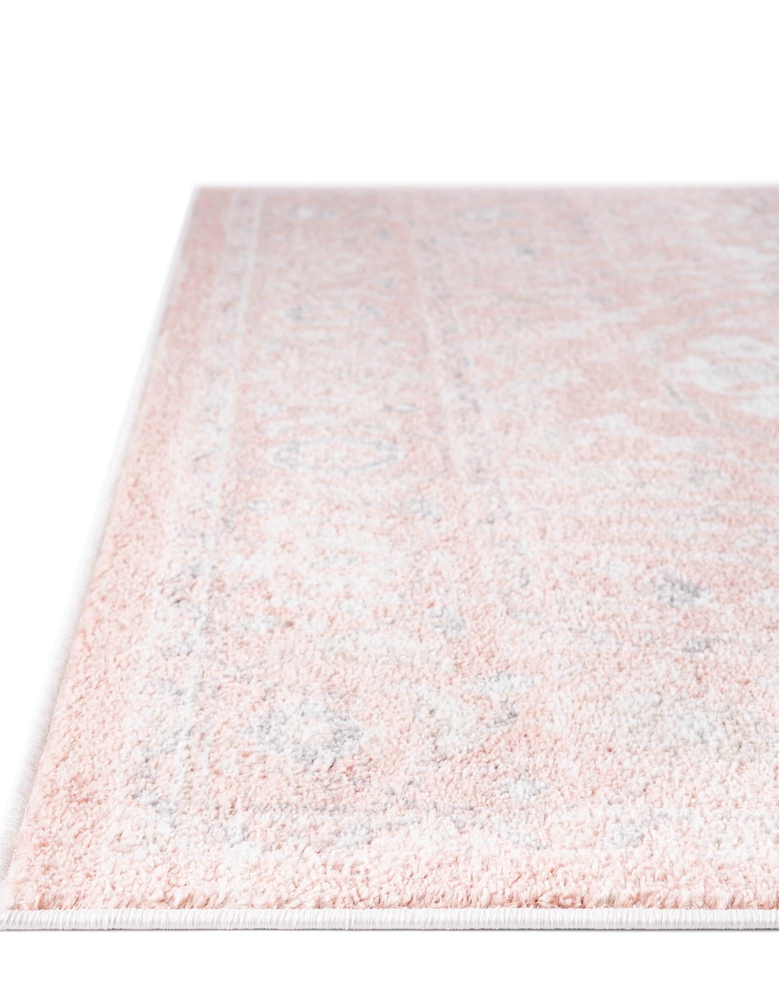Unique Loom Madeline Vintage Collection Area Rug - Jackson (2' x 8' Runner Rose Pink/Ivory)