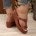 thumbnail image 5 of Bxsruta Women's Double-Strap Cushioned Wedge Sandals with Thick Sole for Casual Outdoor Summer, 5 of 8