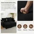 thumbnail image 4 of 63" Corduroy Convertible Chaise Lounge Loveseat with Storage, USB Ports & Lumbar Pillows,Black, 4 of 9