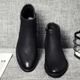 thumbnail image 4 of Botas Chelsea informales para hombre, botines de cuero hechos a mano para hombre, botas Chelsea básicas cortas con cremallera alta de estilo británico Retro para hombre, 4 of 5