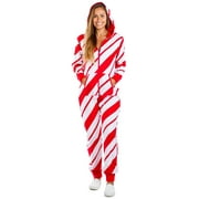 Women Christmas Cute Non-Footed Hooded Pajama Onesie Fall ＆ Winter Warm and Cozy Plush Adult Sleepwear