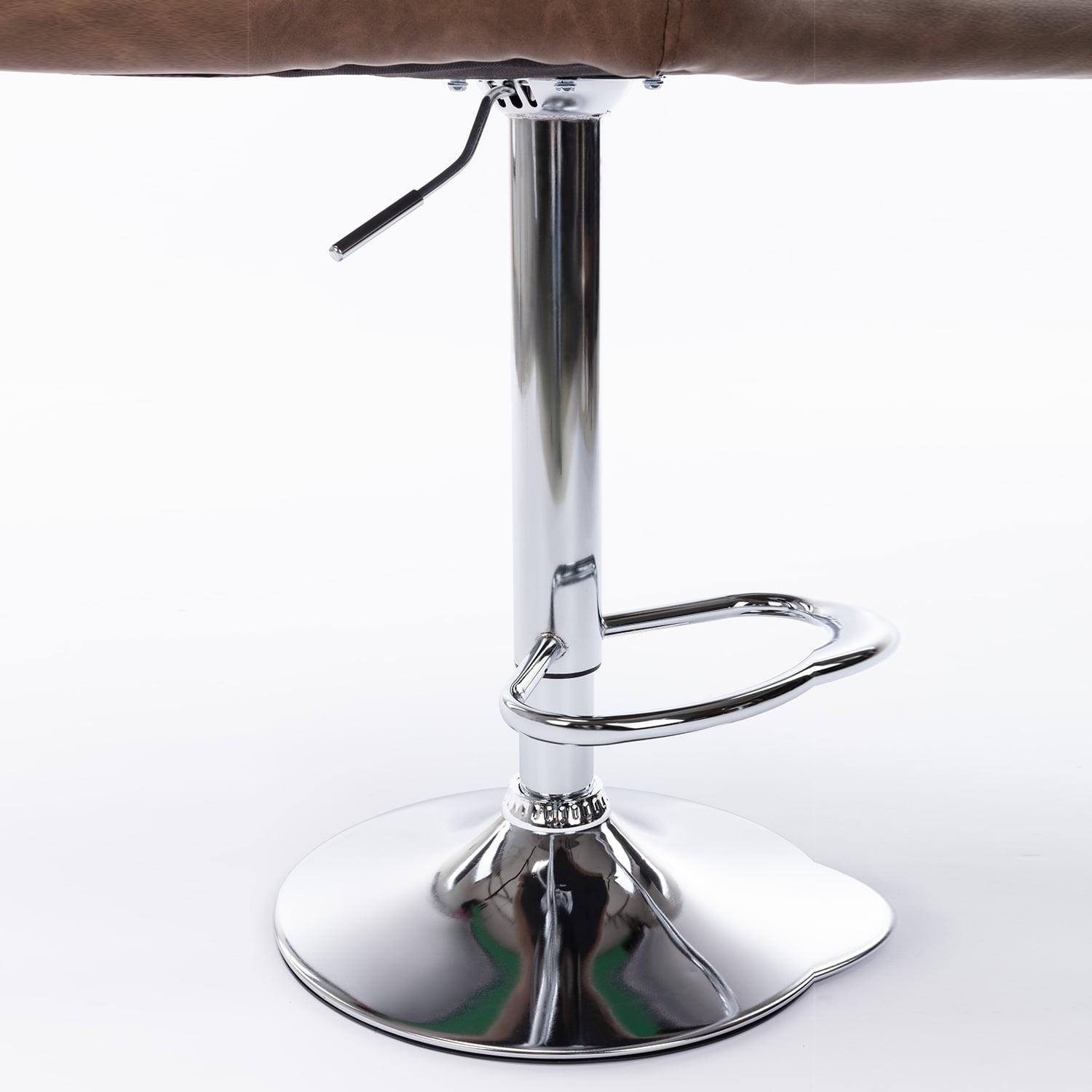 Lowestbest Modern PU Leather Adjustable Bar Stools, Set of 2 Armless Bar Stools with Back, Counter Height Swivel Stool, Brown Lowestbest Modern PU Leather Adjustable Bar Stools, Set of 2 Armless Bar Stools with Back, Counter Height Swivel Stool, Brown