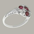 thumbnail image 3 of LBG British Made 10k White Gold Natural Pink Tourmaline & Diamond Womens Statement Ring - 33 size options - Size 6.5, 3 of 6