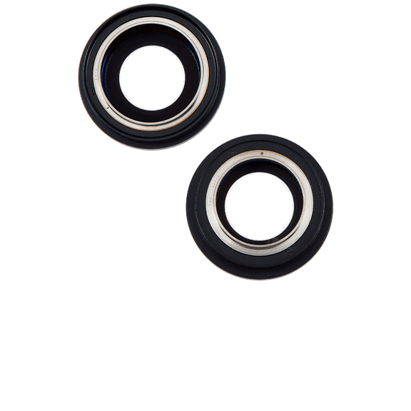 Replacement Back Camera Lens With Bracket & Bezel Compatible For iPhone 15 / 15 Plus (2 Piece Set) (Premium) (Black)