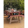 thumbnail image 2 of Outdoor Tablecloth with Umbrella Hole and Zipper, Merry Christmas Rectangle Table Cloth 60x102 Inch Waterproof Tablecloth, Poinsettia Flower Xmas Star Bell Snowflake Picnic Table Cover for Patio, 2 of 7