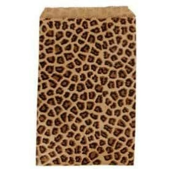 888 Display - 200 pcs of 5" x 7" Leopard Tone Paper Gift Bags Shopping Sales Tote Bags