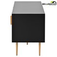 thumbnail image 3 of Bellemave Black Wood TV Stand with 2 Spacious Drawers and Cabinets, Modern Chic TV Stand with 5 Champagne Legs, up to 75", 3 of 10
