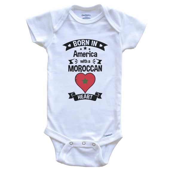 Born In America With A Moroccan Heart Baby Bodysuit