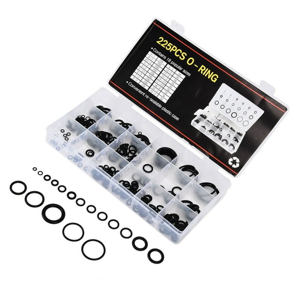 Kit surtido de goma NikouMX 225 piezas Arandela de junta tórica Diseño elevado