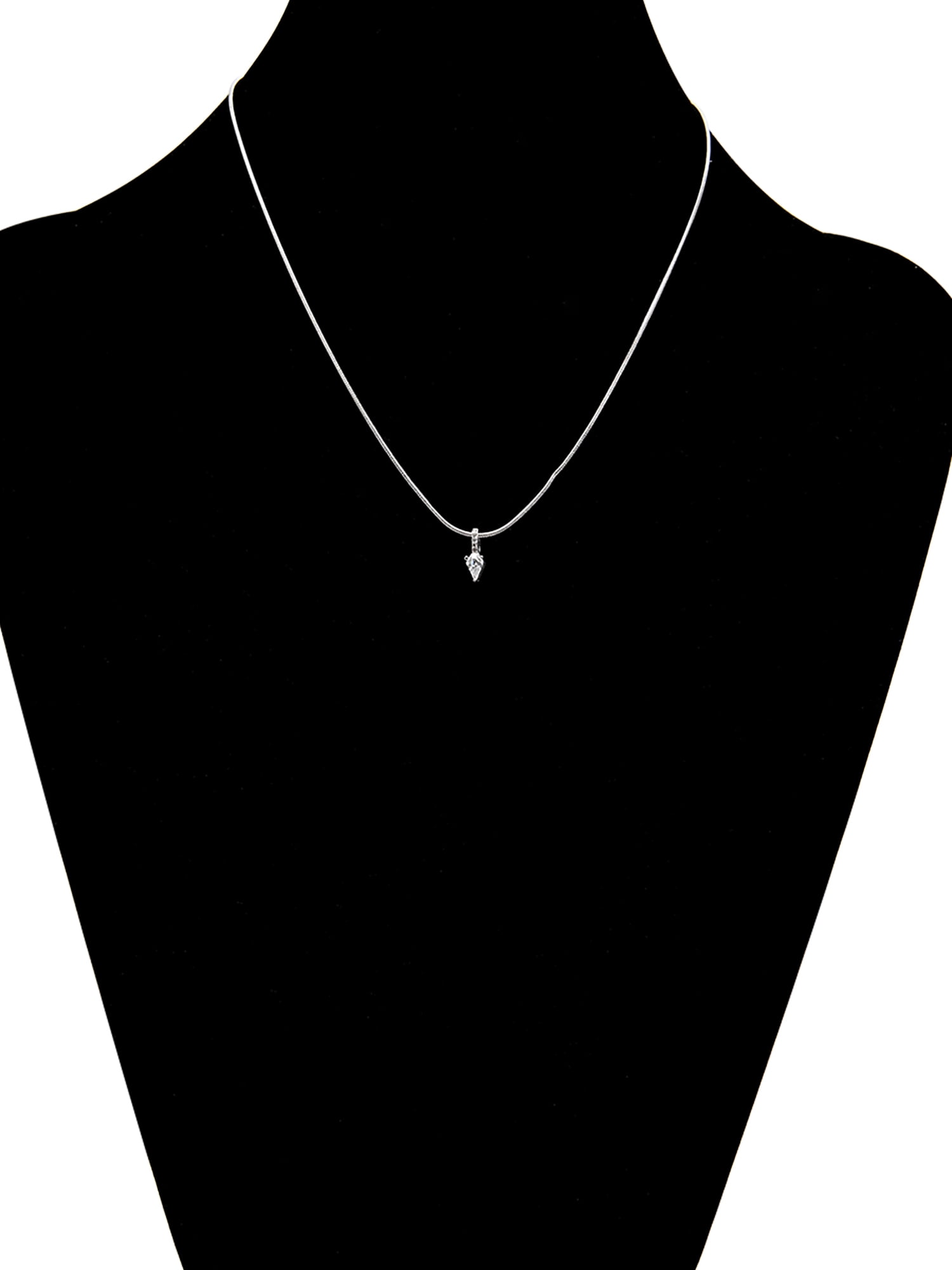 Believe by Brilliance Women's Necklace set with Cubic Zirconia in Fine Silver Plated Brass