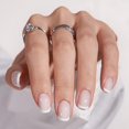 thumbnail image 1 of 24 uñas postizas cuadradas cortas con pegamento, uñas prensadas de gel suave, 12 tamaños, uñas postizas reutilizables translúcidas para mujer, uñas francesas clásicas blancas, 1 of 5