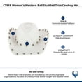 thumbnail image 5 of CTM  Western Ball Studded Trim Cowboy Hat (Women), 5 of 5