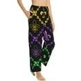 thumbnail image 2 of Xecao Mardi Gra Geometric Women's Straight Lounge Pajama Pants: The Epitome of Relaxed Sleepwear, 2 of 9