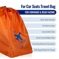 thumbnail image 6 of Car Seat Travel Bag and Carrier for Gate Check with Travel Pouch - Bright Orange with Blue Letters for Airport, Airplane Gate Check, Car Trips and Storage Double Backpack Straps | Carseat Bag for STO, 6 of 6