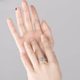 thumbnail image 4 of Anillo de plata de ley 925 para mujer, moda europea y americana, anillo de plata con diamantes anti-reales y cuatro garras de princesa cuadrada, joyería, 4 of 5