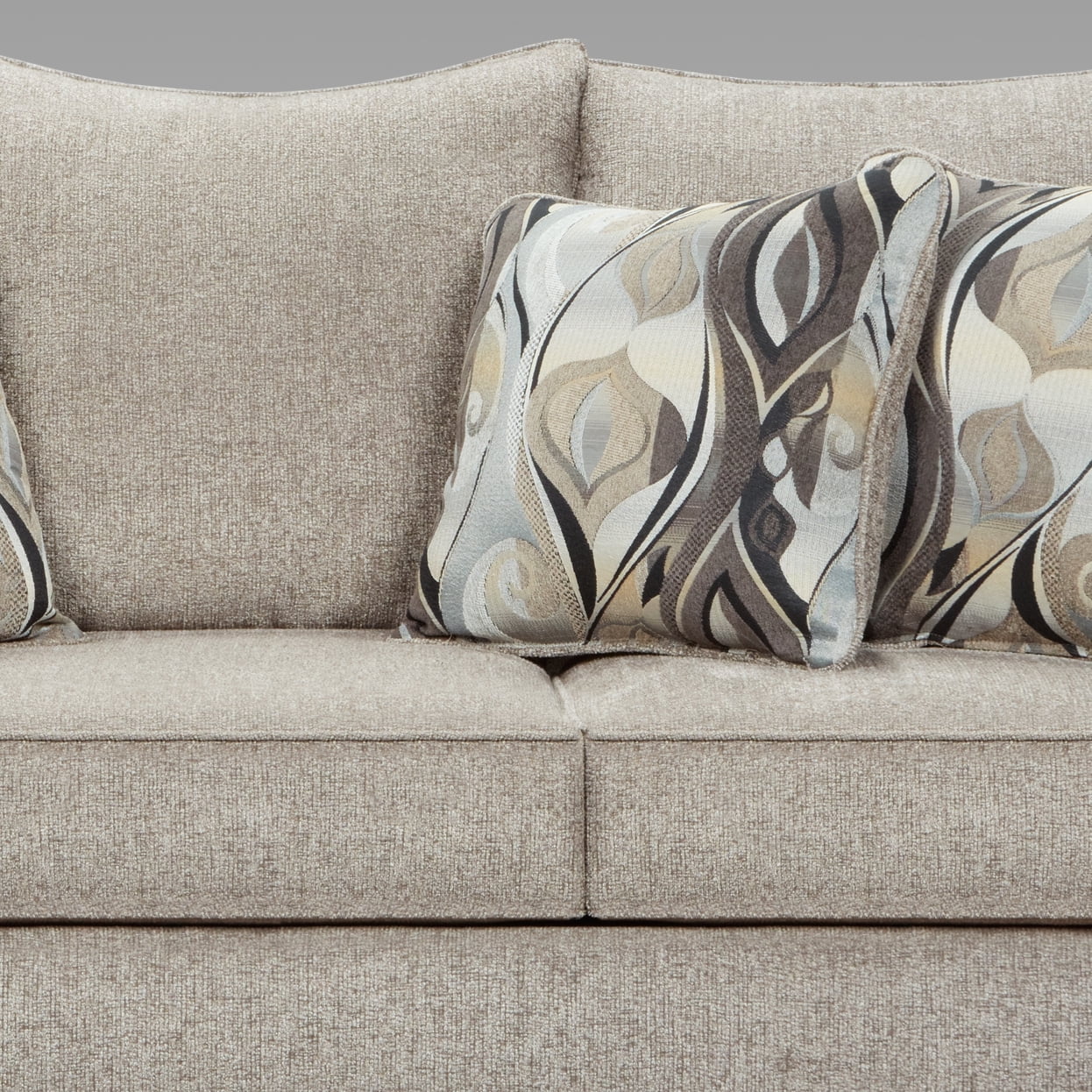 Roundhill Furniture Camero Platinum Fabric Pillowback Sofa