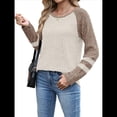 thumbnail image 2 of Sudadera de Larga para Mujer, con Bloques de Color, Informal, para Otoño. Caqui S, 2 of 7