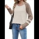 thumbnail image 2 of Sudadera de Larga para Mujer, con Bloques de Color, Informal, para Otoño. Caqui L, 2 of 7