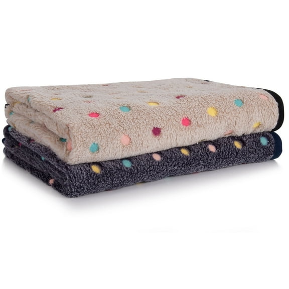 Luxmo 2 Pack Blanket Pet Blanket, Small, Gray