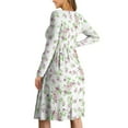 thumbnail image 2 of SCRAWLGOD Floral Women Breastfeeding Dress for Women Long Sleeve Maternity Nursing Dress Size L Crew Neck Pregnancy Dress for Women Work Elastic Knee Length Swing Dress for Women, 2 of 7