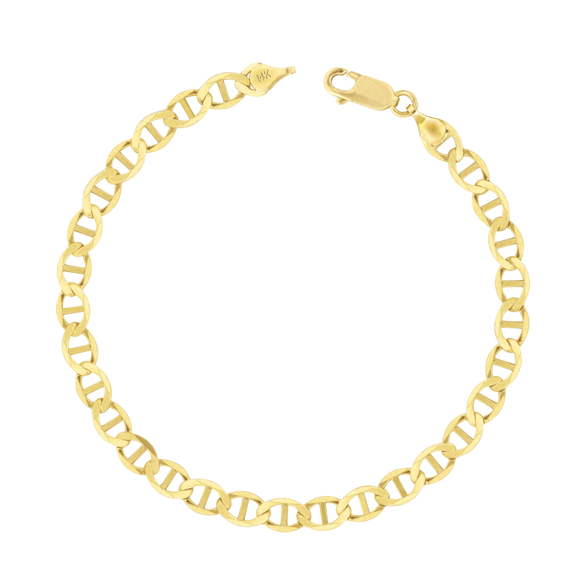 Titanium & 14K Yellow Gold Stripe 10.5mm Link 7.5" Bracelet 