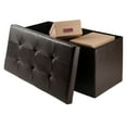 thumbnail image 4 of Winsome Wood Ashford Rectangular Storage Ottoman, Espresso Faux Leather, 4 of 6