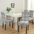 thumbnail image 2 of Dining Chair Covers Set of 4 with Colorful Checkered Print, Washable Stretch Polyester Slipcovers, Removable Seat Protectors for Rustic Kitchen Home Use, 2 of 7