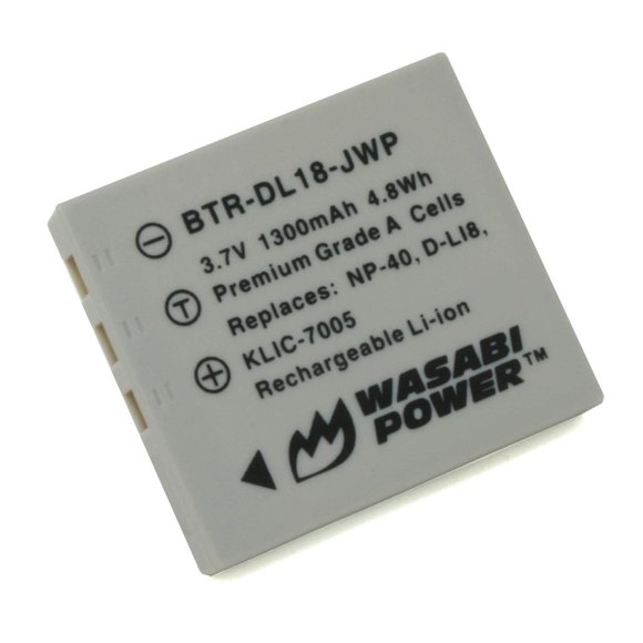 Wasabi Power Batterie pour Pentax D-LI8, D-LI85, D-L18 et Pentax Optio A10, A20, A30, A36, A40, E65, L20, S, S4, S4i, S5i, S5n, S5z, S6, S7, SV, SVi, T10, T20, W10, W20, WP, WPi, X