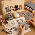 thumbnail image 5 of DIY Fabric Animal Sewing Craft Kit, Beginner Handmade Plush Making Set with Bird Gnome Dog Cat Patterns, Creative Art Gift Kit for DIY Handcraft Lovers, 5 of 7