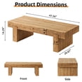 thumbnail image 2 of JERFIT 47.6 Inch Farmhouse Coffee Table Solid Wood, Rectangular Rustic Cocktail Table with Double Base for Living Room, Natural Wood Finish, 2 of 8