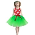 thumbnail image 4 of Ulitacool Dresses For Girls Round Neck Sleeveless Tutu Dress Outfit Party Outfit Tropical Luau Theme Sundress Lovely Playsuit Green 6-7 Years, 4 of 5