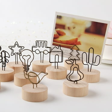 Efavormart 10 Pack | 5" Natural Mini DIY Tabletop Wooden Display Easel Stands, Rustic Place Card ...