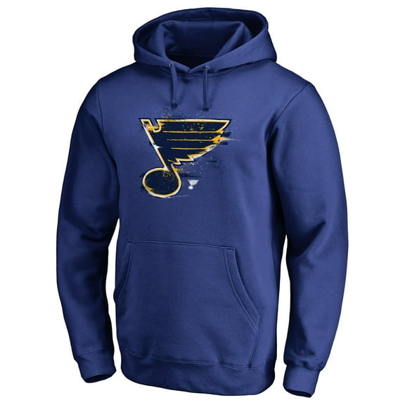 Men's Royal St. Louis Blues Splatter Logo Pullover Hoodie