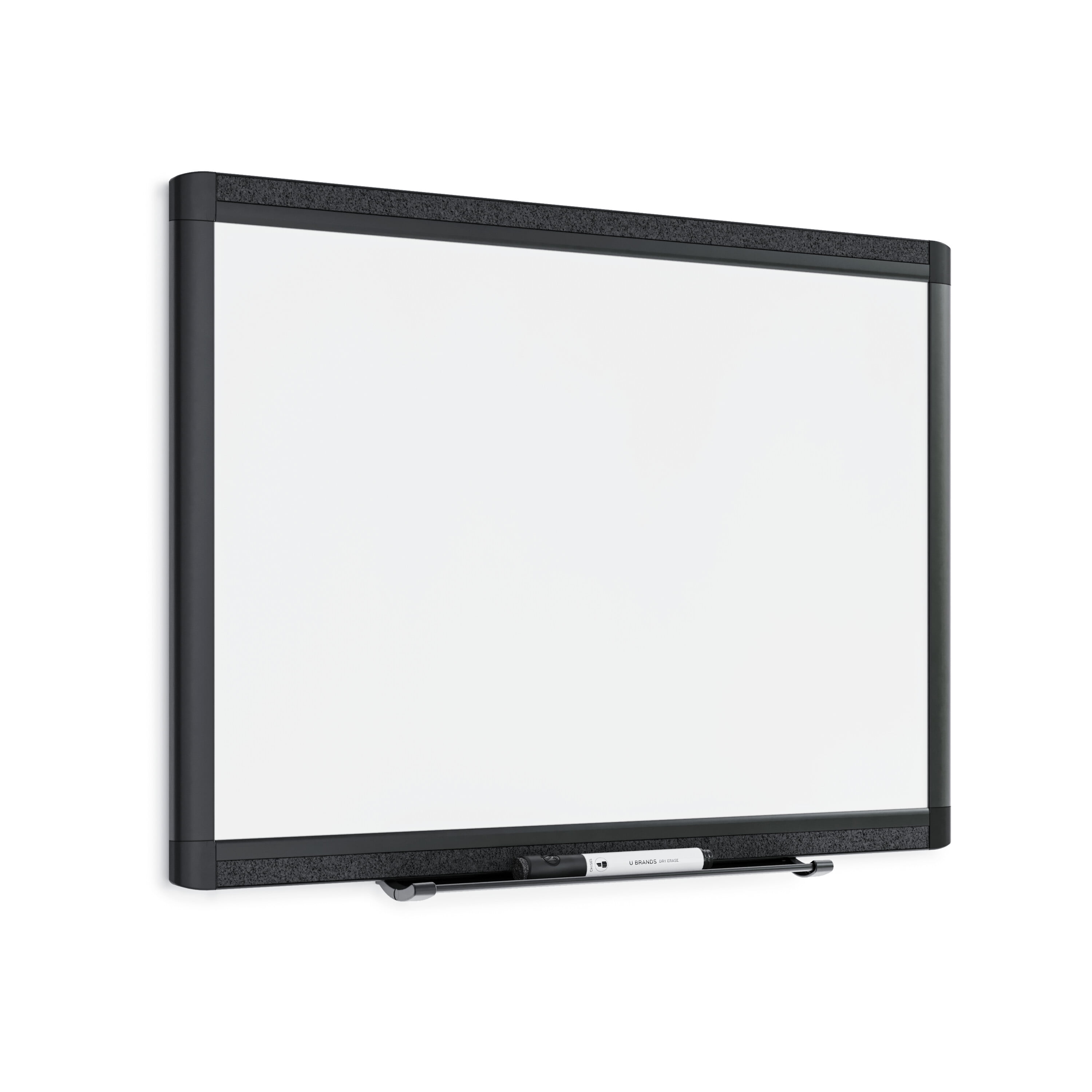 U Brands PINIT Magnetic Dry Erase Board, 17 x 23 inches, Black Aluminum Frame