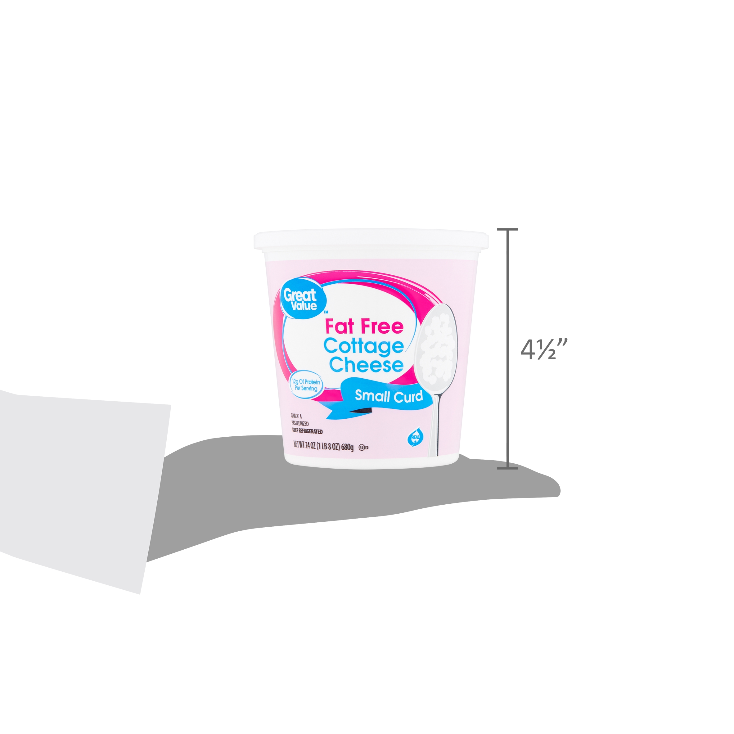 Great Value Fat Free Small Curd Cottage Cheese 24 Oz Walmart Com