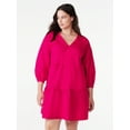 thumbnail image 5 of Free Assembly Women's Tiered Mini Dress with Long Sleeves, Sizes XS-XXL, 5 of 7
