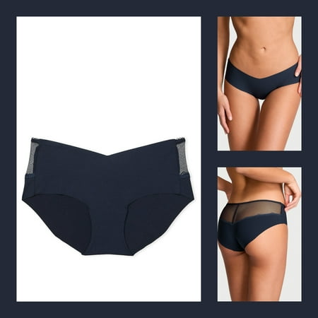 Victoria s Secret No-Show Lace-Back Hiphugger Panty in Noir Navy - Ladies Small