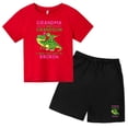 thumbnail image 3 of 2024 Nuevo traje de camiseta con estampado de grafiti para niños, diseño de dinosaurio, camiseta estampada + pantalones cortos, 2 piezas, conjunto de moda para niños y niñas, 3 of 5