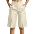 thumbnail image 3 of jjayotai Shorts for Women High Waist Pleated Shorts Wide Leg Loose Fitted Striped Short Summer Business Casual Shorts with Pockets, 3 of 6