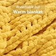thumbnail image 6 of Chunky Knit Throw Blanket, 50''*60'' Knitted Throw Chenille Blankets for Bed Couch, Handmade Yellow Crochet Blanket Big Thick Blanket, Machine Washable Cute Comfy Blanket for Home Decor, 6 of 15