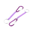 thumbnail image 5 of 3pcs Purple Plastic Stretchy Spiral Spring Coiled Coil Cord Keychain Key Chain Rope Carabiner Hook, 5 of 5