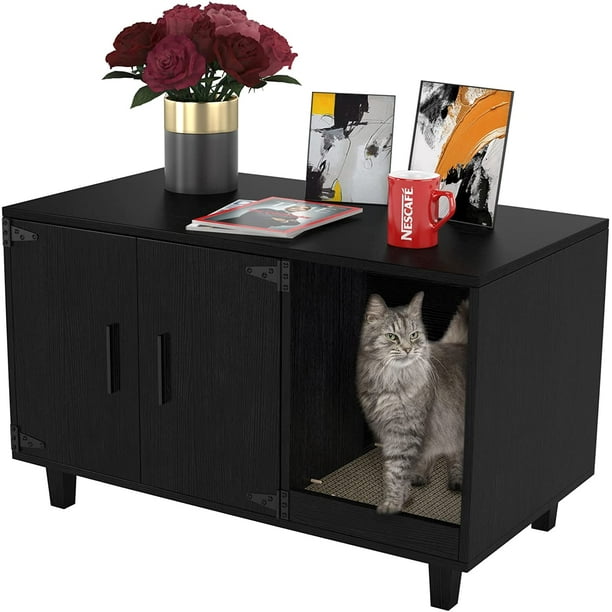 GDLF Pet Crate Cat Washroom Hidden Litter Box Enclosure as Table