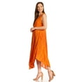 thumbnail image 4 of Sakkas Kara Long Draped Sleeveless Marbled Caftan Dress / Cover Up - Salmon - One Size Regular, 4 of 5