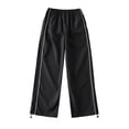 thumbnail image 1 of Pantalones de trabajo casuales con costura a rayas de dopamina de estilo de moda para chicas picantes de mujer, pantalones deportivos de pierna recta y cintura alta, 1 of 6