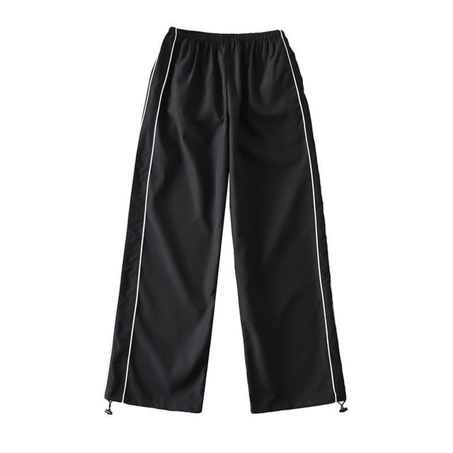 Pantalones de trabajo casuales con costura a rayas de dopamina de estilo de moda para chicas picantes de mujer, pantalones deportivos de pierna recta y cintura alta