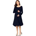 thumbnail image 2 of Vedolay Maternity Dresses for Plus Size Women Female Long Sleeve Maternity Dress Pregnancy Clothes Dresses for Pictures Blue,L, 2 of 5