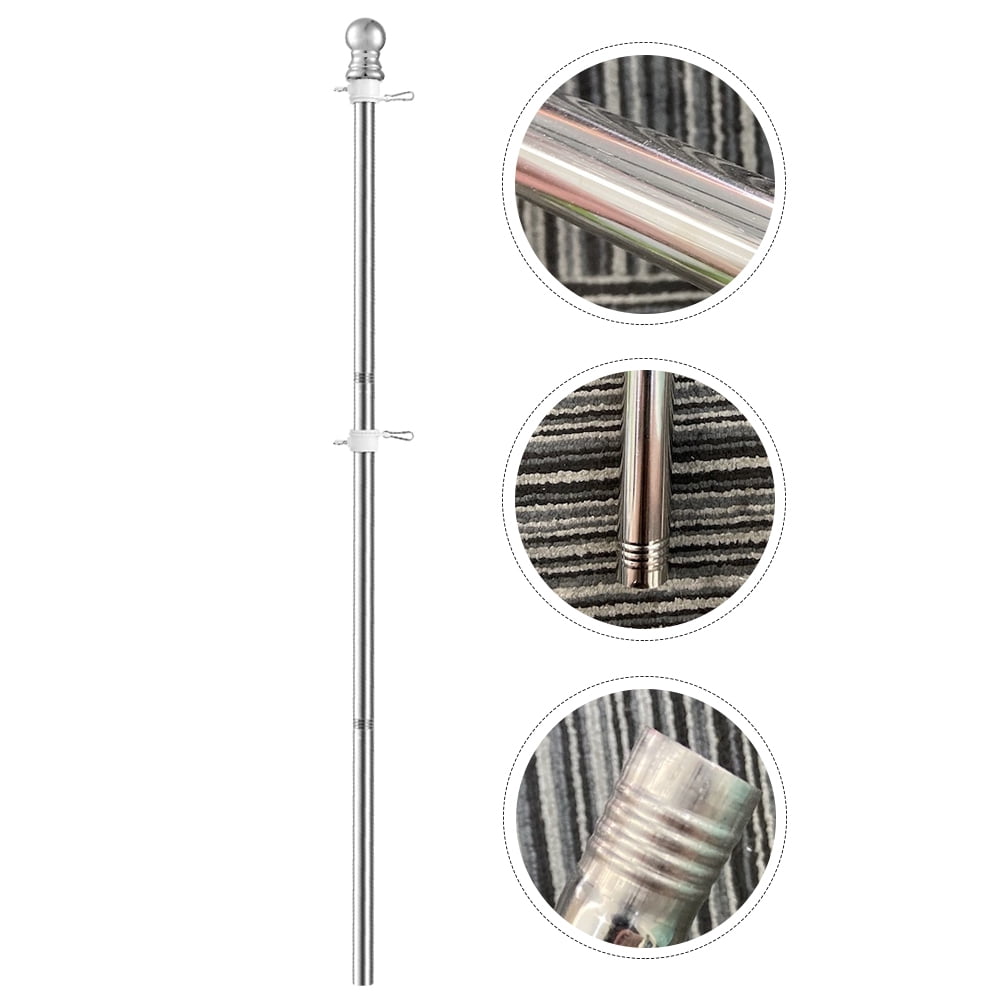 Stainless Steel Wall Mount Flag Pole Rustproof Flagpole for Porch Yard Silver 
