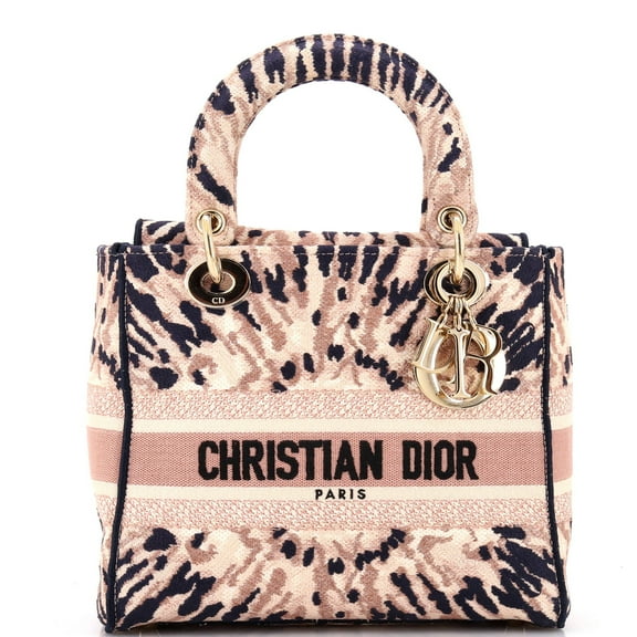 Pre-Owned Lady D-Lite Bag Embroidered Canvas Medium By Rebag