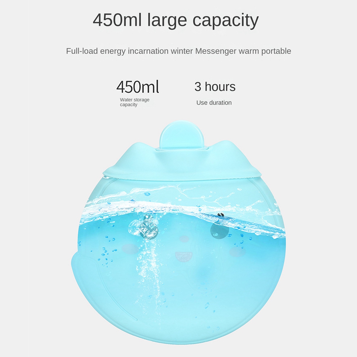 450ml Hot Water Bag Portable Explosionproof High Temperature Resistant 80 Warm For Wint 即出荷