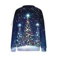 thumbnail image 4 of Uootdi Christmas Oversized Sweatshirt for Women Xmas Trees Graphic Pullover with Bowknots Drop Gift Shoulder Cute Tops Holiday Clothes, 4 of 5
